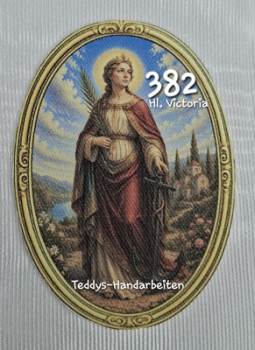 Heiligenbild  HB-CH-F382 Hl. Victoria (ohne Stickrand)  70x100mm