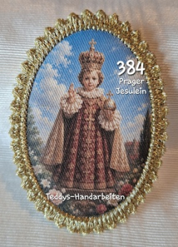 Heiligenbild  HB-CH-F384 Prager Jesulein   mit Goldrand 75x105mm
