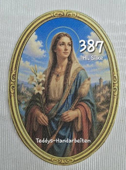Heiligenbild  HB-CH-F387 Hl. Silke  (ohne Stickrand)  70x100mm