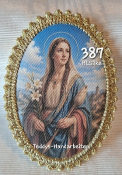 Heiligenbild  HB-CH-F387 Hl. Silke   mit Goldrand 75x105mm