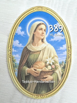 Heiligenbild  HB-CH-F389 Hl. Emma (ohne Stickrand)  70x100mm
