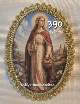 Heiligenbild  HB-CH-F390 Hl. Emma   mit Goldrand 75x105mm