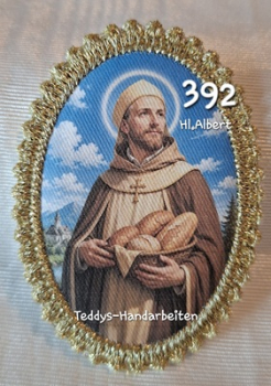 Heiligenbild  HB-CH-F392 Hl. Albert   mit Goldrand 75x105mm