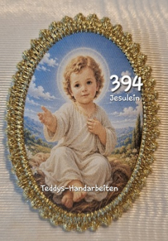 Heiligenbild  HB-CH-F394 Jesulein    mit Goldrand 75x105mm