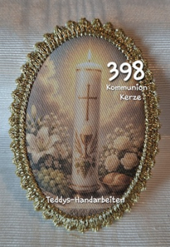 Heiligenbild  HB-CH-F398 Kommunionkerze   mit Goldrand 75x105mm