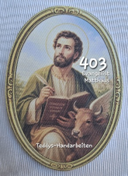 Heiligenbild  HB-CH-M403 Matthäus   (ohne Stickrand)  50x70mm