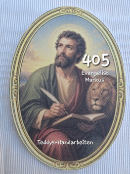 Heiligenbild  HB-CH-M405 Evangelist Markus   (ohne Stickrand)  50x70mm