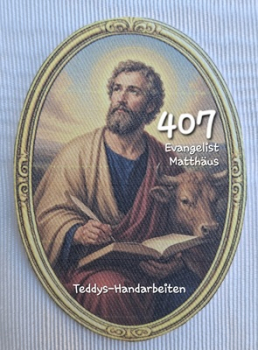 Heiligenbild  HB-CH-M407 Evangelist Matthäus  (ohne Stickrand)  50x70mm