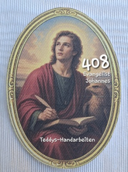 Heiligenbild  HB-CH-D408 Evangelist Johannes   (ohne Stickrand)  60x85mm
