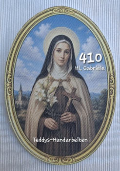 Heiligenbild  HB-CH-M410 Hl. Gabriele  (ohne Stickrand)  50x70mm