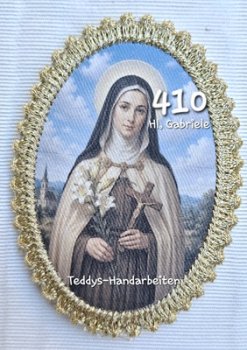 Heiligenbild  HB-CH-F410 Hl. Gabriele   mit Goldrand 75x105mm