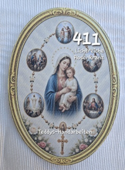 Heiligenbild  HB-CH-D411 Lichtreicher Rosenkranz   (ohne Stickrand)  60x85mm