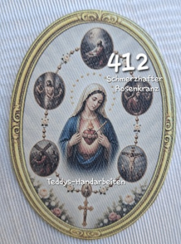 Heiligenbild  HB-CH-D412 Schmerzhafter Rosenkranz   (ohne Stickrand)  60x85mm