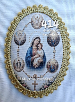 Heiligenbild  HB-CH-D414 Glorreicher Rosenkranz   mit Goldrand  65x85mm