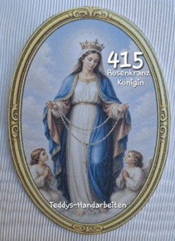 Heiligenbild  HB-CH-M415 Rosenkranz Königin   (ohne Stickrand)  50x70mm