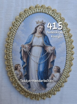 Heiligenbild  HB-CH-D415 Rosenkranz Madonna   mit Goldrand  65x85mm