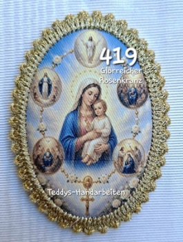 Heiligenbild  HB-CH-D419 Glorreicher Rosenkranz   mit Goldrand  65x85mm
