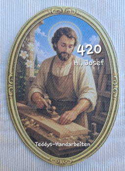 Heiligenbild  HB-CH-M420 Josef der Zimmerer  (ohne Stickrand)  50x70mm