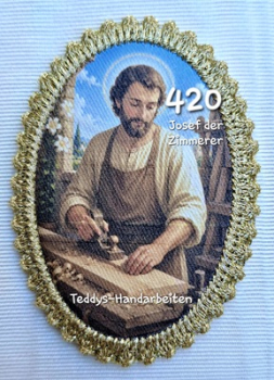 Heiligenbild  HB-CH-F420 Josef d. Zimmerer   mit Goldrand 75x105mm