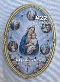 Heiligenbild  HB-CH-D422 Freudenreicher Rosenkranz   (ohne Stickrand)  60x85mm
