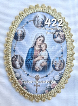 Heiligenbild  HB-CH-F422 Freudenreiche Rosenkranz   mit Goldrand 75x105mm