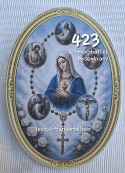 Heiligenbild  HB-CH-D423 Schmerzhafter Rosenkranz   (ohne Stickrand)  60x85mm