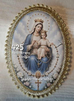 Heiligenbild  HB-CH-F425 Rosenkranzkönigin    mit Goldrand 75x105mm