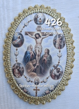 Heiligenbild  HB-CH-D426 Schmerzhafter Rosenkranz   mit Goldrand   65x85mm