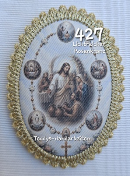 Heiligenbild  HB-CH-D427 Lichtreicher Rosenkranz   mit Goldrand 65x85mm
