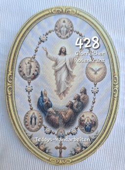 Heiligenbild  HB-CH-M428 Glorreicher Rosenkranz    (ohne Stickrand)  50x70mm