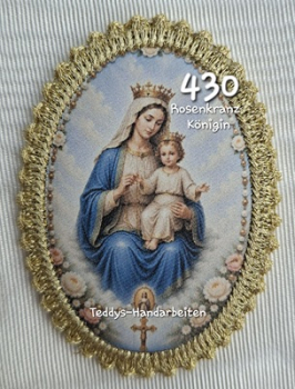 Heiligenbild  HB-CH-D430 Rosenkranz Königin   mit Goldrand   65x85mm