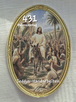 Heiligenbild  HB-CH-D431 Palmsonntag  (ohne Stickrand)  60x85mm