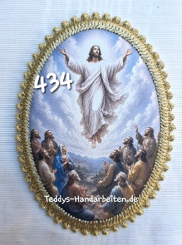 Heiligenbild  HB-CH-D434 Christi Himmelfahrt   mit Goldrand   65x85mm