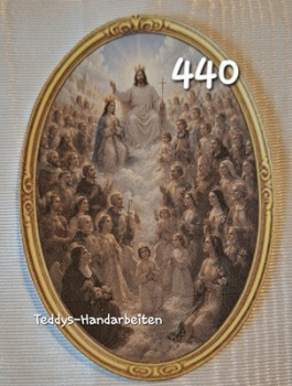 Heiligenbild  HB-CH-F440 Mariä Krönung  (ohne Stickrand)  70x100mm