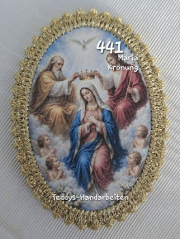 Heiligenbild  HB-CH-D441 Mariä Krönung   mit Goldrand   65x85mm