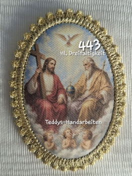 Heiligenbild  HB-CH-D443  Hl. Dreifaltigkeit   mit Goldrand  65x85mm