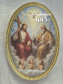 Heiligenbild  HB-CH-F443 Hl. Dreifaltigkeit  (ohne Stickrand)  70x100mm