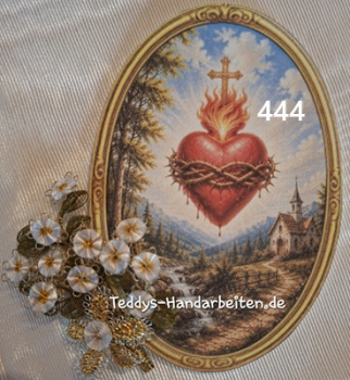 Heiligenbild  HB-CH-F444 Herz mit Dornenkrone  (ohne Stickrand)  70x100mm