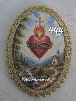 Heiligenbild  HB-CH-D444 Herz    mit Goldrand  65x85mm
