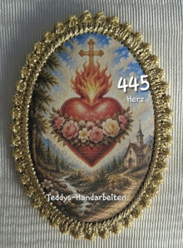 Heiligenbild  HB-CH-D445 Herz   mit Goldrand  65x85mm