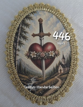 Heiligenbild  HB-CH-D446 Herz   mit Goldrand  65x85mm