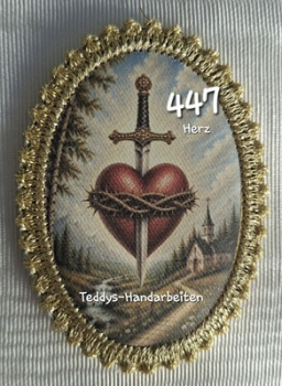 Heiligenbild  HB-CH-D447 Herz   mit Goldrand 65x85mm