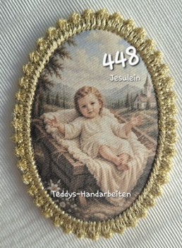 Heiligenbild  HB-CH-D448 Jesulein  mit Goldrand  65x85mm