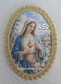 Heiligenbild  HB-CH-D452 Herz Maria  mit Goldrand  65x85mm