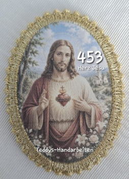 Heiligenbild  HB-CH-D453 Herz Jesu   mit Goldrand  65x85mm