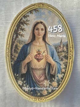 Heiligenbild  HB-CH-M458 Herz Maria    ohne Goldrand   50x70mm