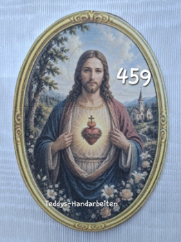 Heiligenbild  HB-CH-F459 Herz Jesu  (ohne Stickrand)  70x100mm