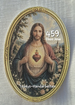 Heiligenbild  HB-CH-D459 Herz Jesu   (ohne Stickrand)  60x85mm