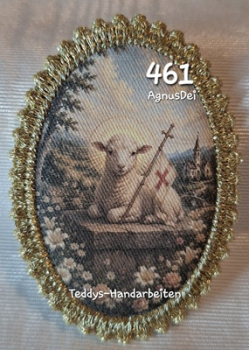 Heiligenbild  HB-CH-F461 Agnus Dei  mit Goldrand 75x105mm