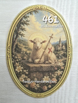 Heiligenbild  HB-CH-D461 Agnus Dei  (ohne Stickrand)  60x85mm